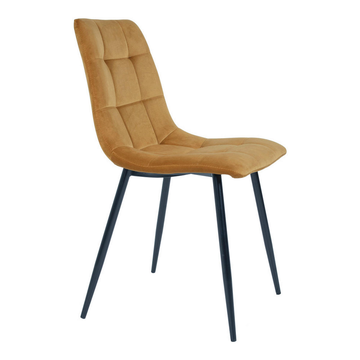 STOLSET 2 styck sammet  - svart/senapsgul, Modern, metall/textil (44/86/55cm) - MID.YOU