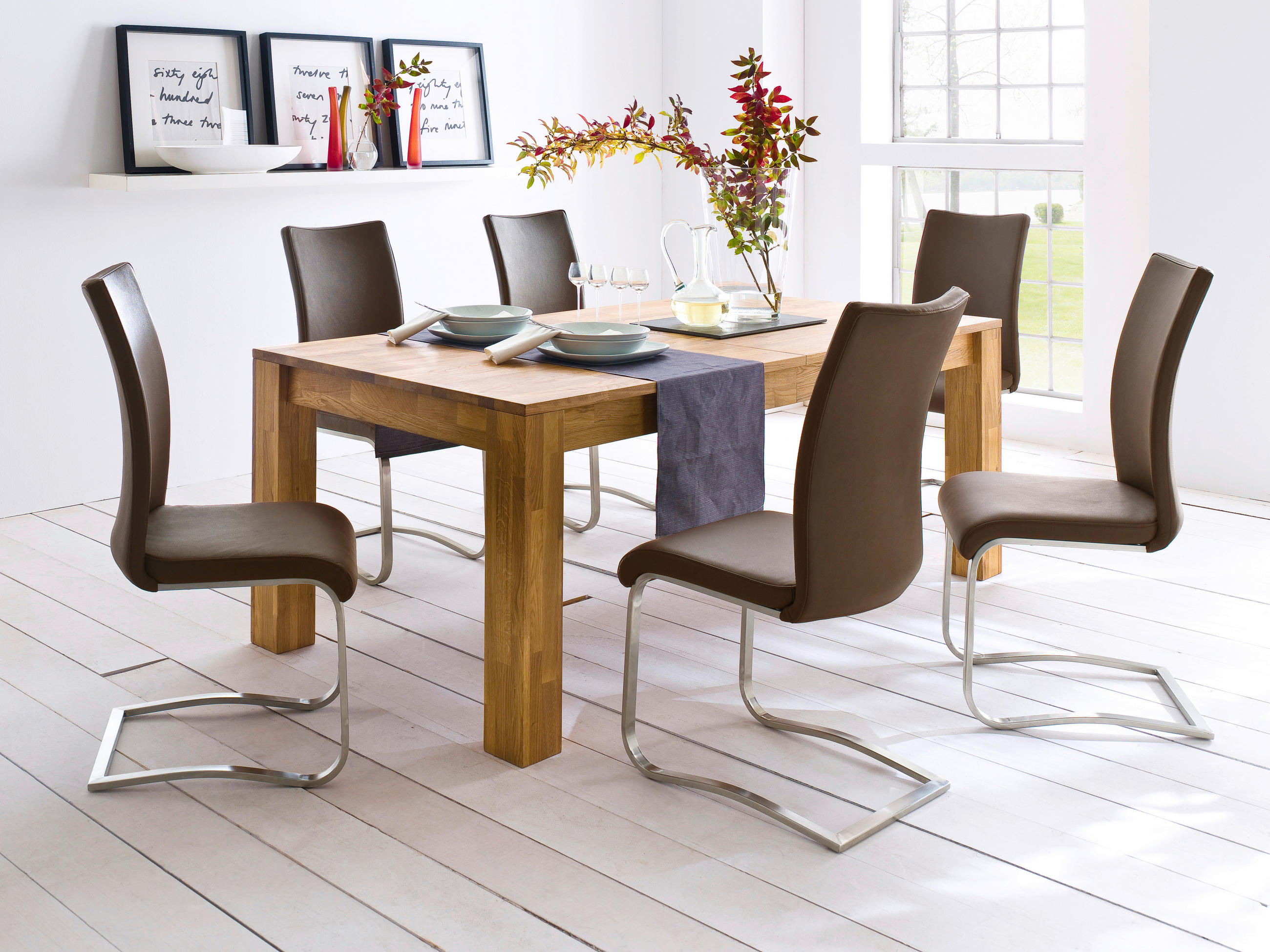 Thumbnail - Livetastic Schwingstuhl, Braun, Edelstahl, Metall, Kunststoff, Füllung: Schaumstoff, Flachrohr, 43x103x52 cm, Esszimmer,...