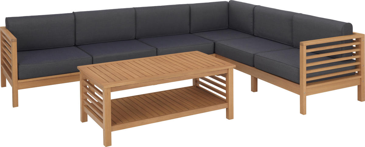 Mobilier Terasă Și Lounge  268/204 cm   - culoare natur/gri, Lifestyle, lemn/textil (268/204cm) - Ambia Garden