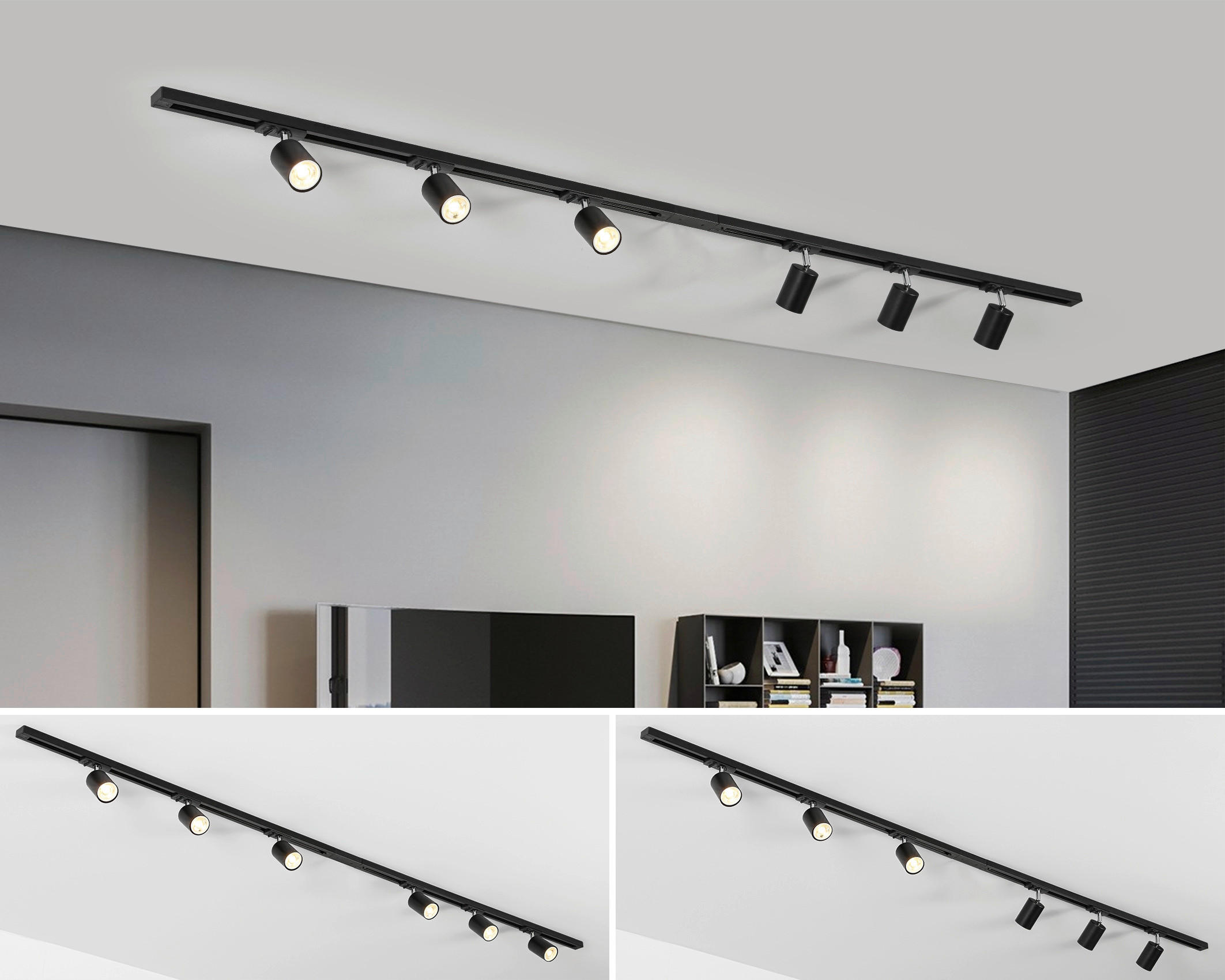 DECKENLEUCHTE 210/5,5/14 cm   - Schwarz, Trend, Kunststoff/Metall (210/5,5/14cm) - Novel