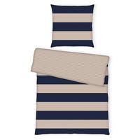 WENDEBETTWÄSCHE Renforcé 200/220 cm  - Sandfarben/Dunkelblau, Basics, Textil (200/220cm) - Tom Tailor