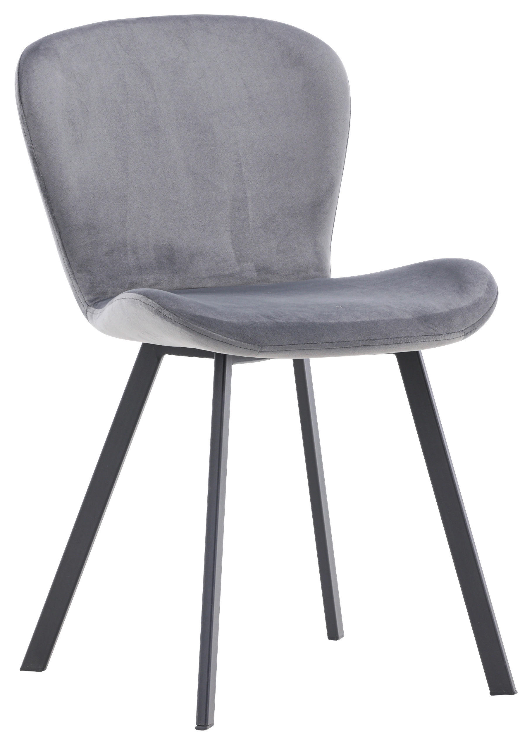 STUHL-SET 2 Stück  in Stahl Textilgeflecht Metall, Textil  - Schwarz/Grau, Design, Textil/Metall (48/80/50cm) - Livetastic