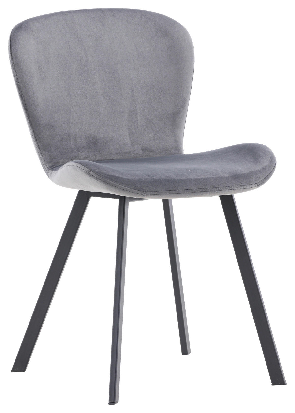 STUHL-SET 2 Stück  in Stahl Textilgeflecht  - Schwarz/Grau, Design, Textil/Metall (48/80/50cm) - Livetastic