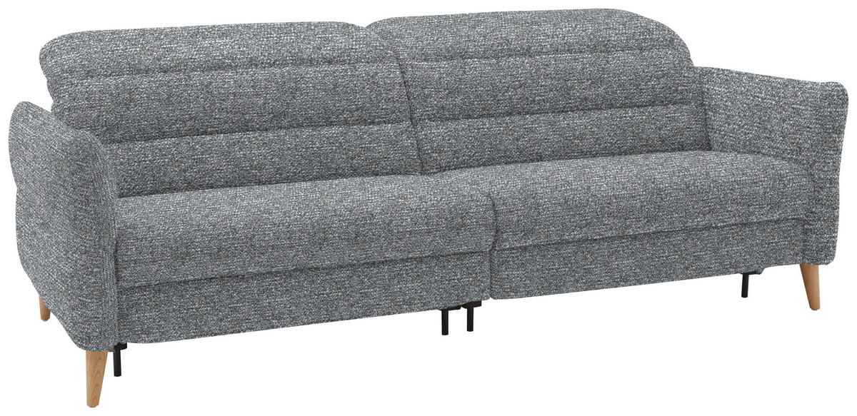 2-SITZER-SOFA in Webstoff Blaugrau  - Eiche Bianco/Blaugrau, Design, Holz/Textil (234-262/84/112cm) - Dieter Knoll