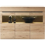 HIGHBOARD Eichefarben  180/134,4/39,4 cm  - Eichefarben, Design, Glas/Holz (180/134,4/39,4cm) - Linea Natura