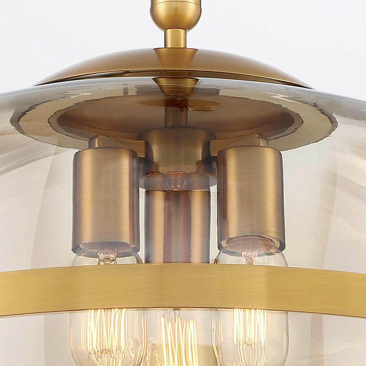 PENDELLEUCHTE 51/66 cm    - Messingfarben, Konventionell, Glas/Metall (51/66cm) - Elstead Lighting