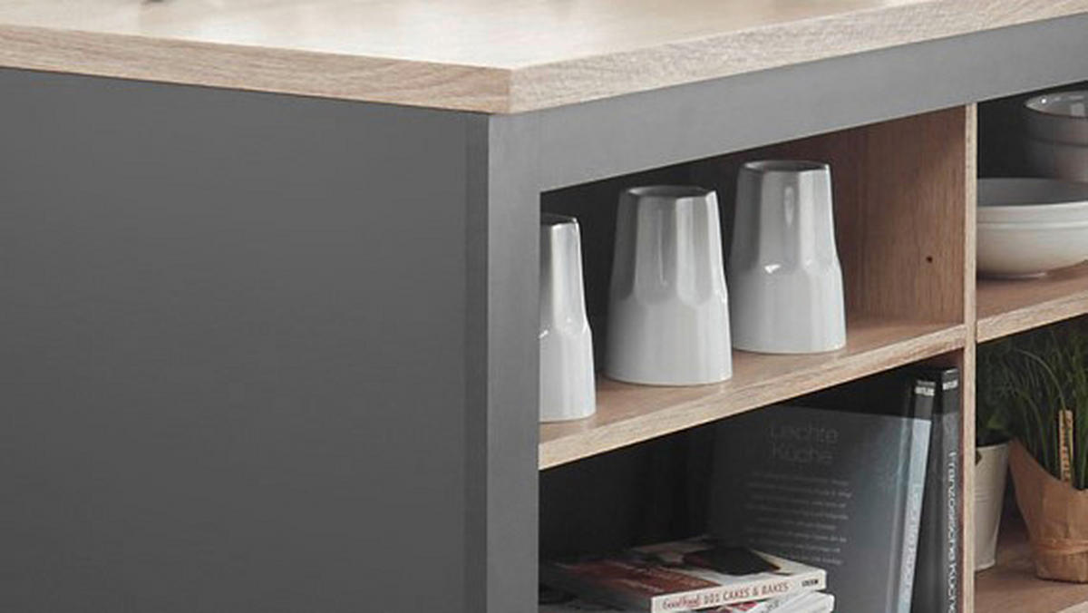 KUHINJSKI OTOK antracit, hrast Sonoma  - antracit/hrast Sonoma, Design, drvni materijal (138/90/75cm) - Livetastic