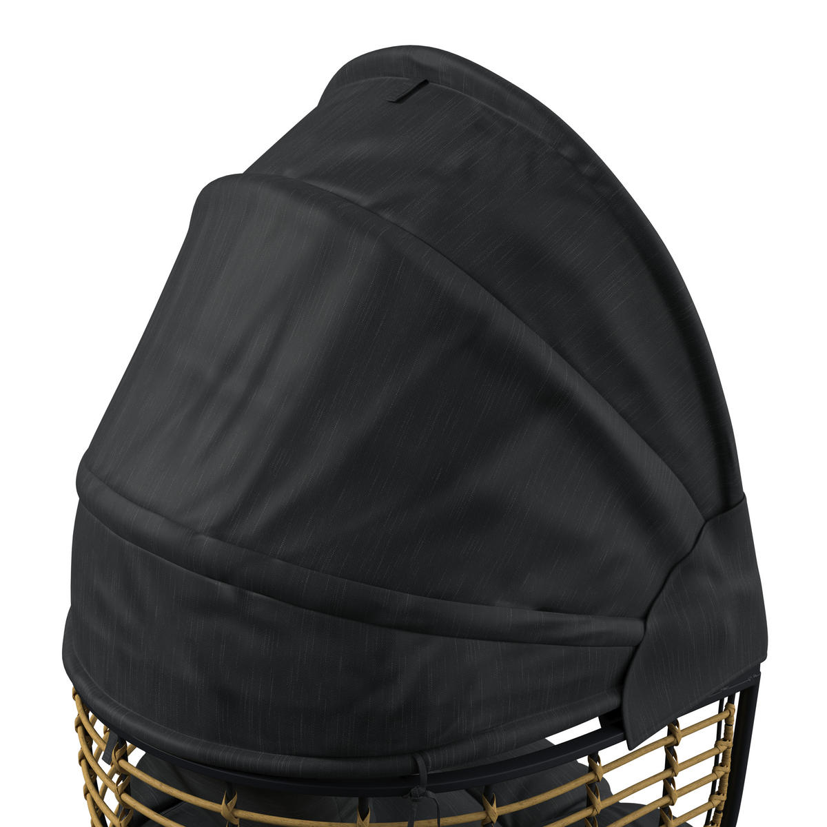 GARTENMUSCHEL 80,5/73/160 cm Stahl  - Schwarz/Naturfarben, Basics, Kunststoff/Textil (80,5/73/160cm) - Ambia Garden