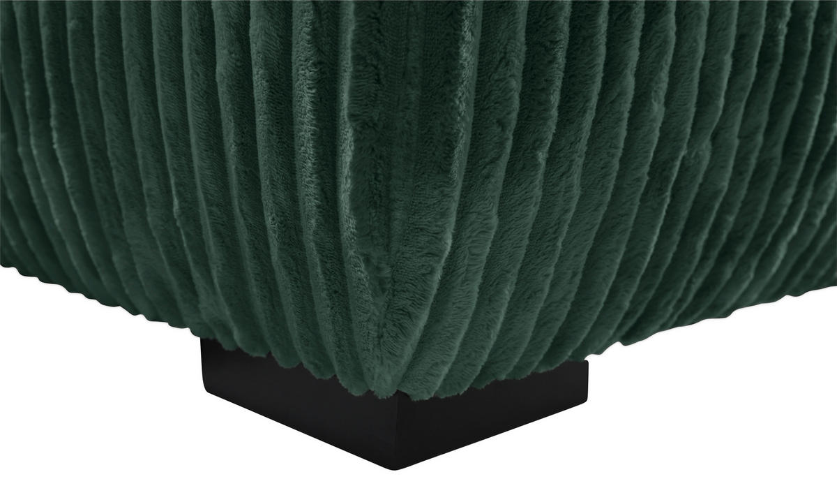 ECKSOFA in Cord Dunkelgrün  - Dunkelgrün/Schwarz, Modern, Holz/Textil (208/322cm) - MID.YOU
