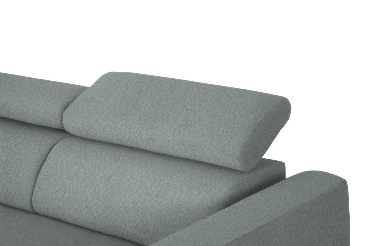 ECKSOFA in Chenille Silberfarben  205/280 cm  - Silberfarben/Schwarz, Design, Textil/Metall (205/280cm) - Xora