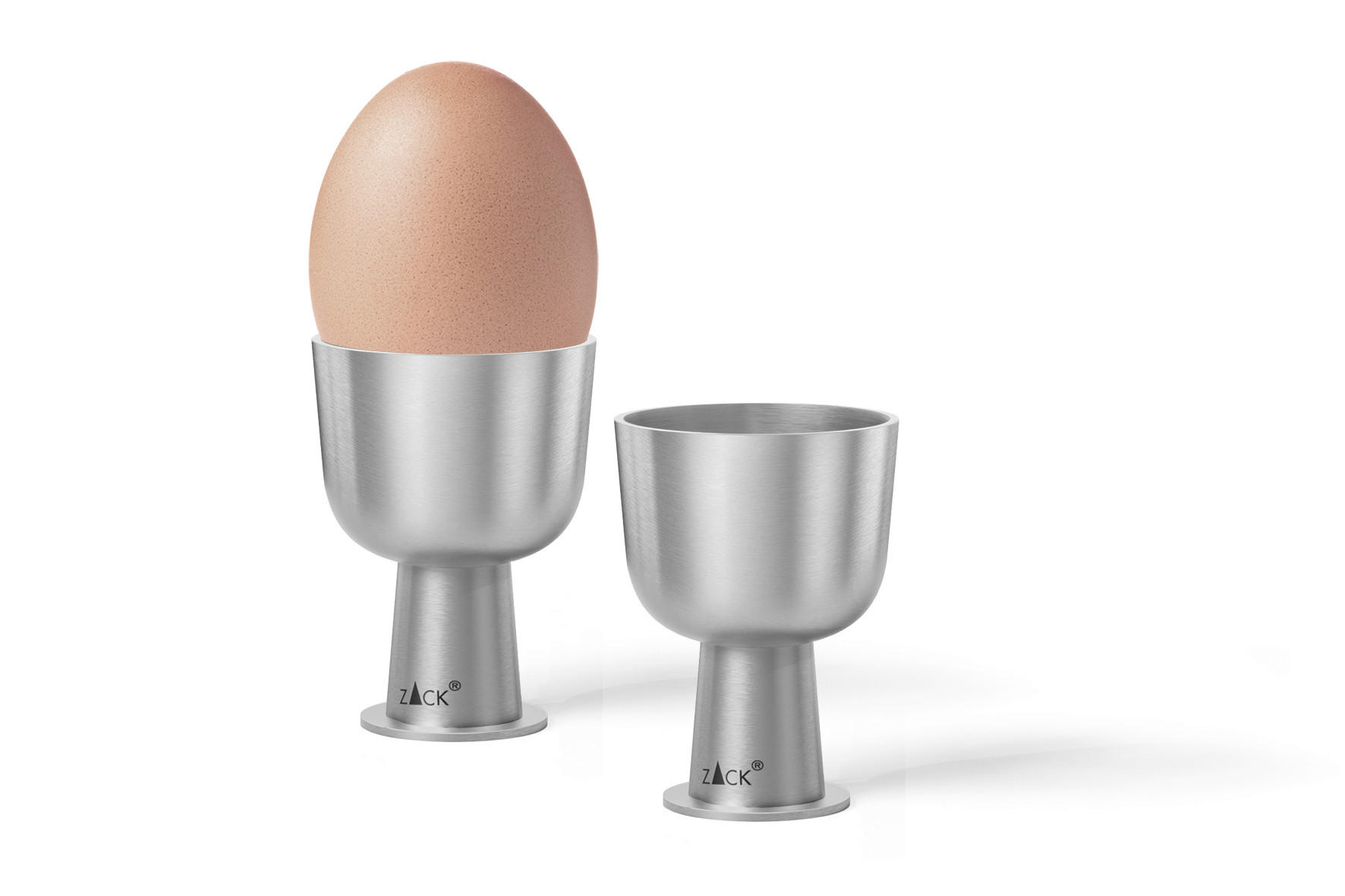 EIERBECHERSET Metall 2-teilig  - Edelstahlfarben, KONVENTIONELL, Metall (4,5/6,3cm) - Zack