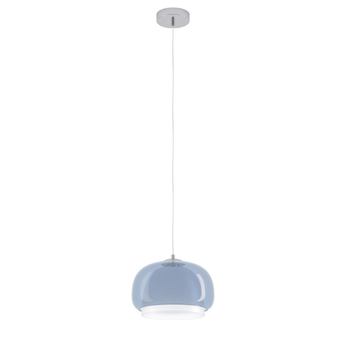 HÄNGELEUCHTE 30/150 cm  - Blau/Weiß, Design, Glas/Metall (30/150cm)