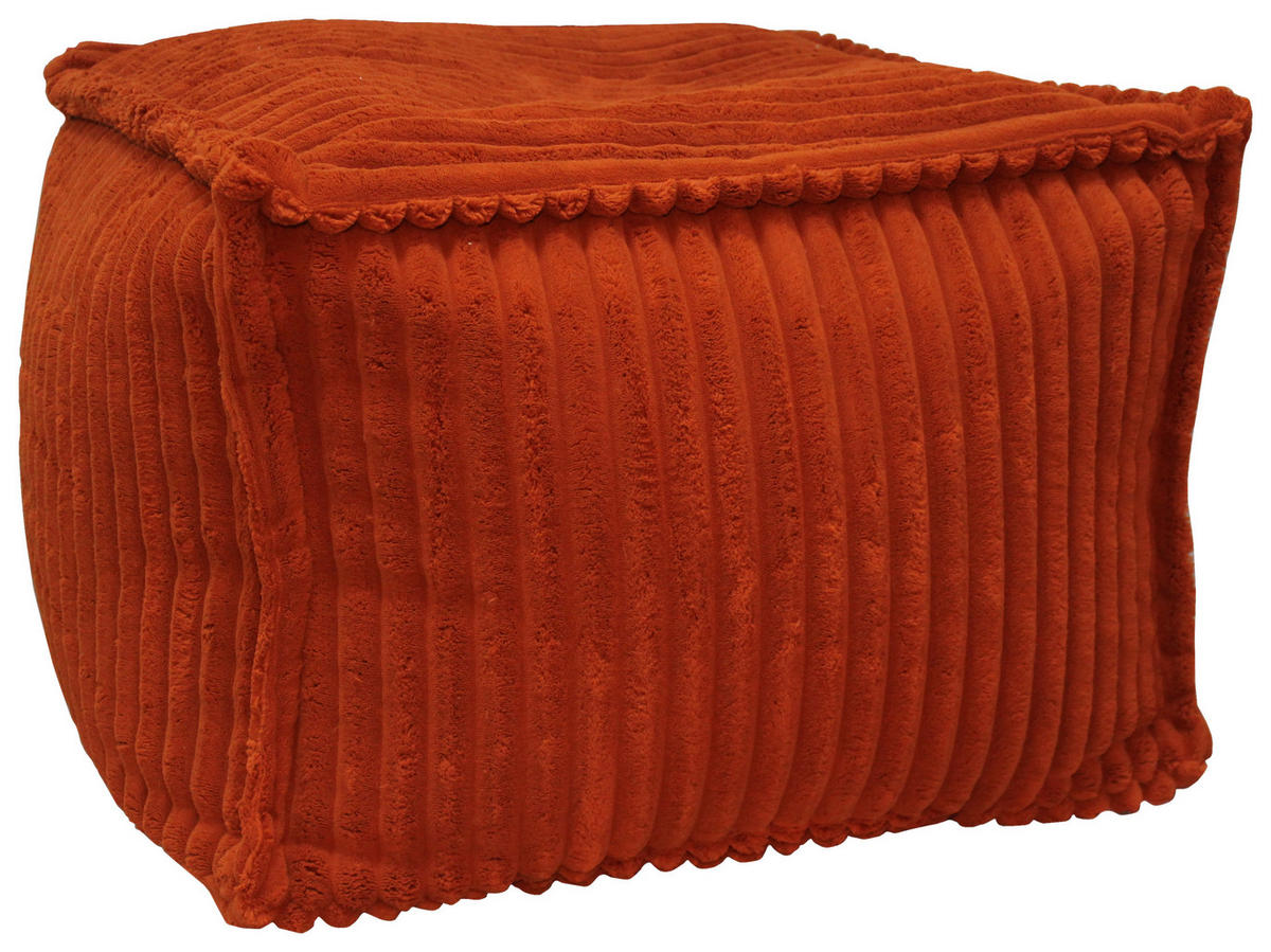 POUF Cord Rostfarben 70/70/40 cm  - Rostfarben, Design, Textil (70/70/40cm) - Ambia Home