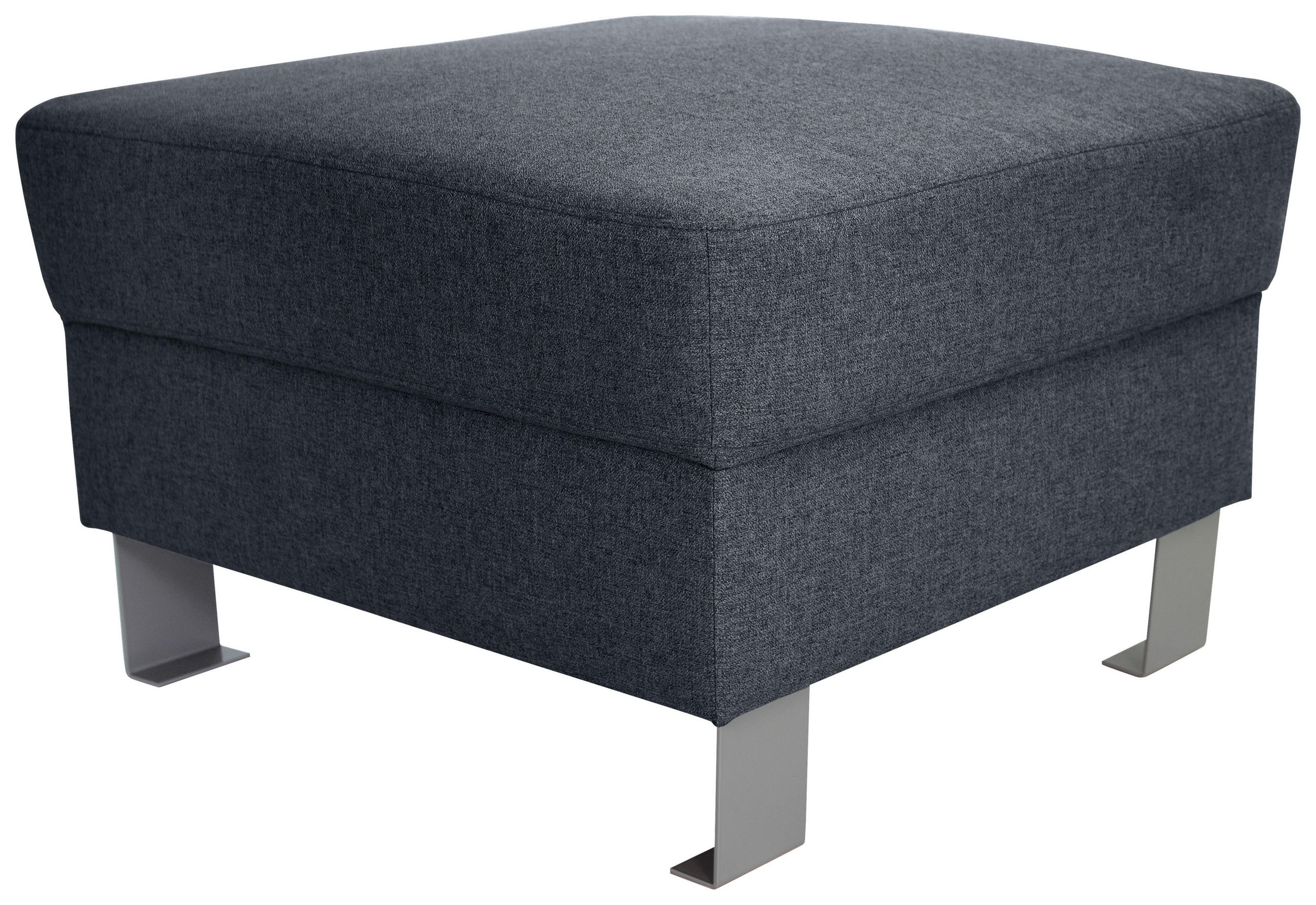 HOCKER in Textil Grau  - Silberfarben/Grau, Design, Textil/Metall (62/41/62cm) - Xora