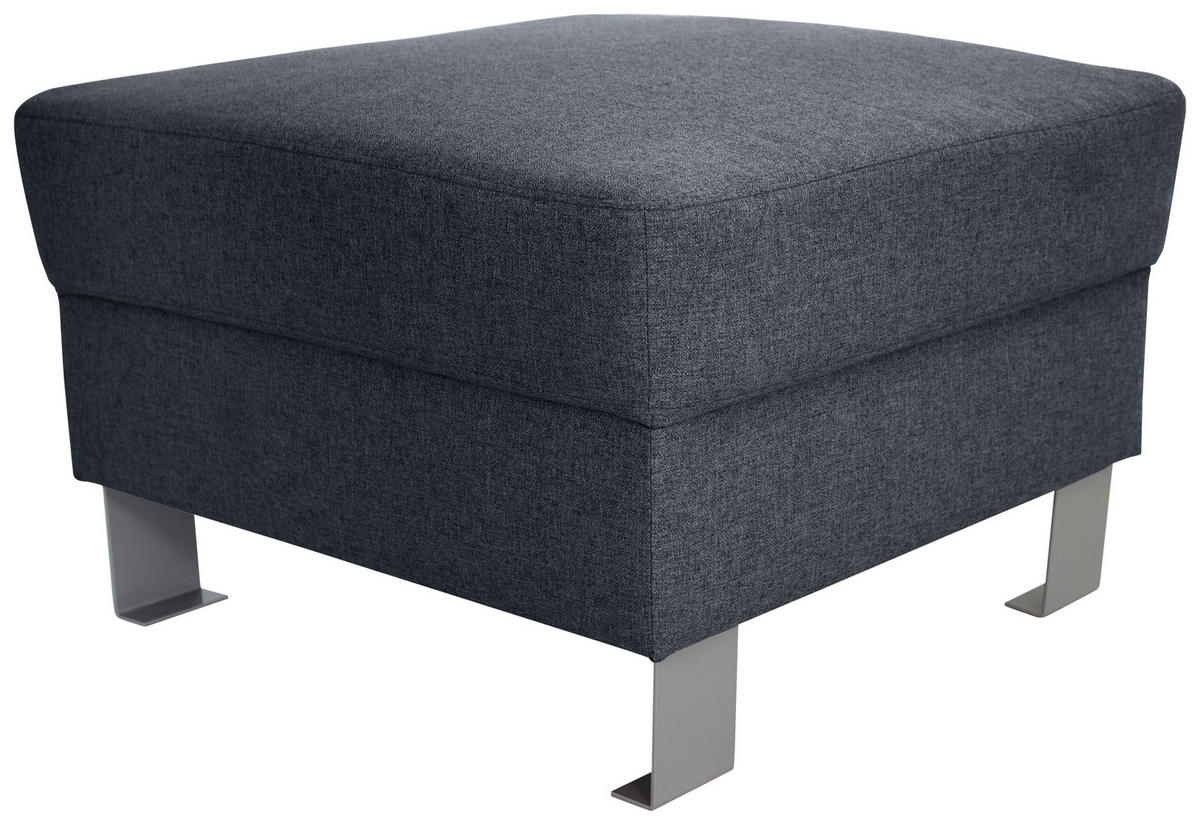 HOCKER Textil Grau  - Silberfarben/Grau, Design, Textil/Metall (62/41/62cm) - Xora