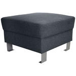 HOCKER in Textil Grau  - Silberfarben/Grau, Design, Textil/Metall (62/41/62cm) - Xora