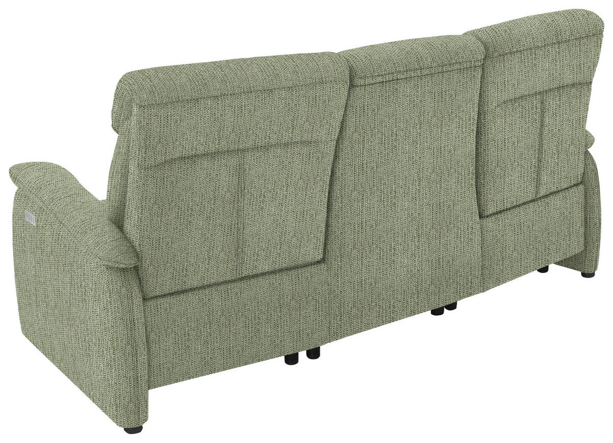 TRAPEZSOFA in Flachgewebe Olivgrün  - Schwarz/Olivgrün, KONVENTIONELL, Textil/Metall (219/107/97cm) - Pure Home Comfort