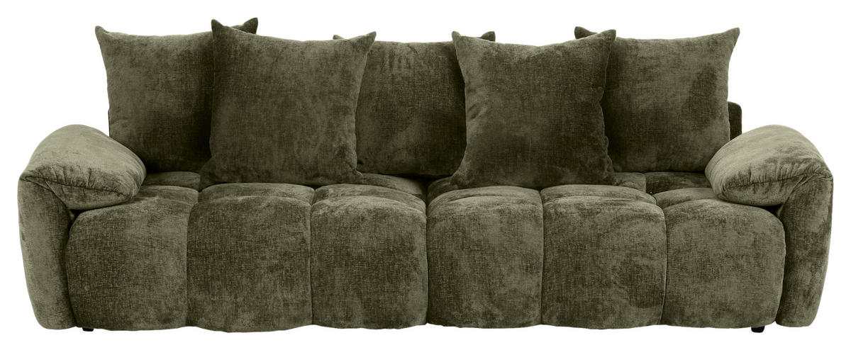 BIG SOFFA i chenille mörkgrön  - svart/mörkgrön, Design, textil/plast (265/67/130cm) - home24
