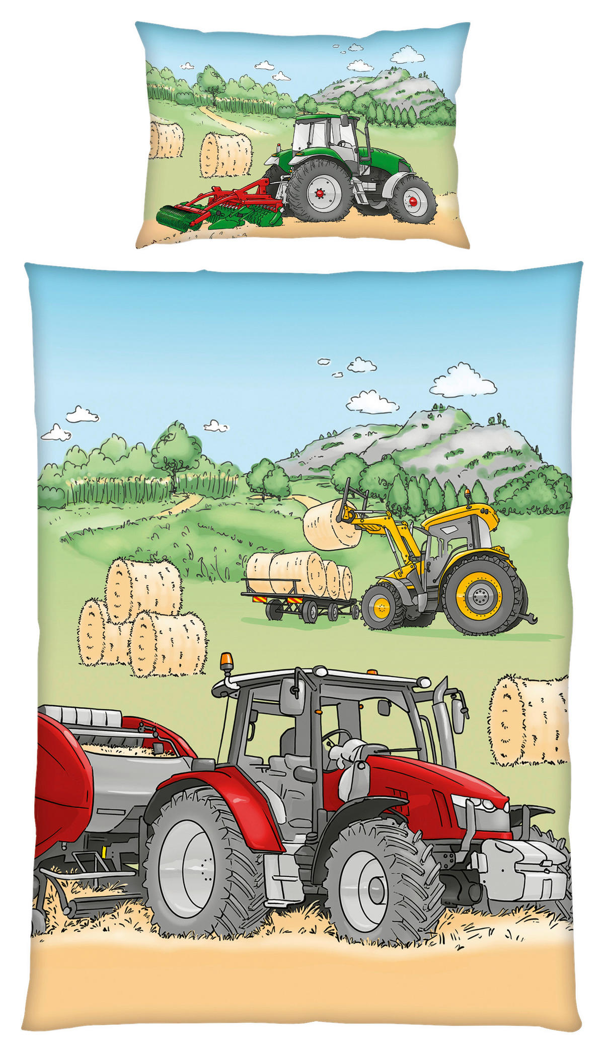 DETSKÉ OBLIEČKY TRAKTOR 100/135 cm  - viacfarebná, Konventionell, textil (100/135cm)