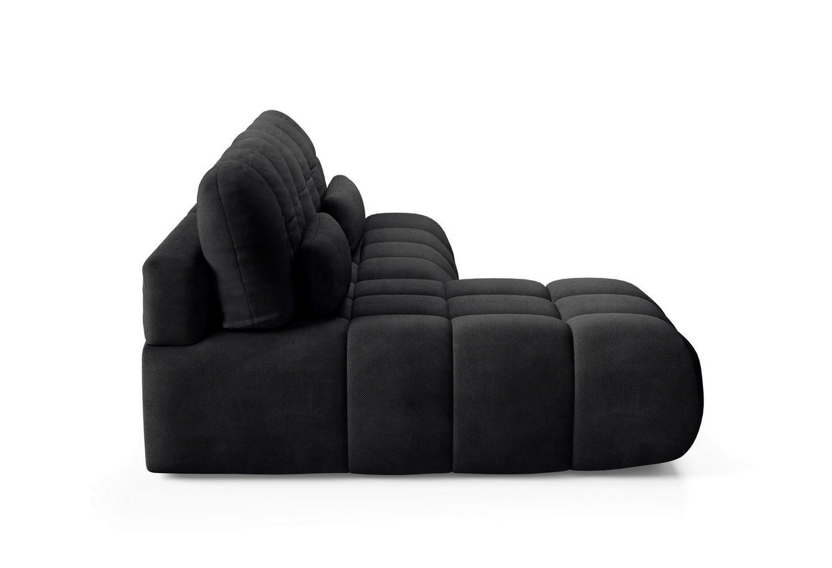ECKSOFA TARANTO Schwarz Webstoff  - Schwarz, Design, Kunststoff/Textil (172/225cm) - Livetastic