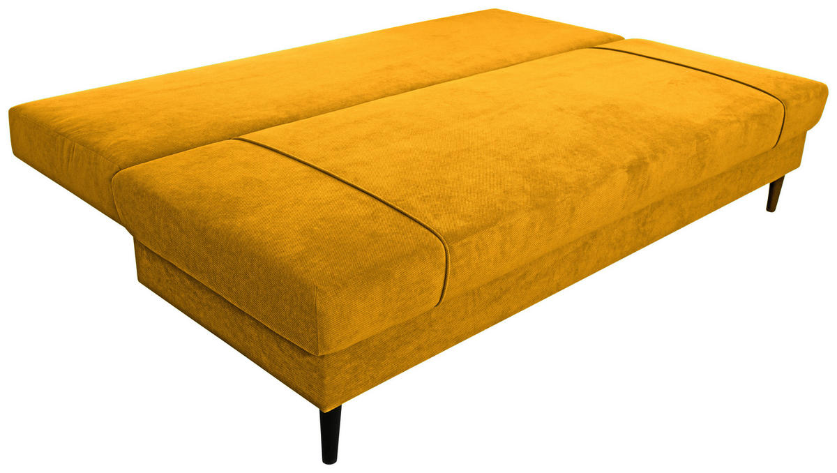 SCHLAFSOFA Webstoff Gelb  - Gelb/Schwarz, KONVENTIONELL, Holz/Kunststoff (199/88/88cm) - Carryhome