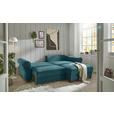 ECKSOFA Azurblau Cord  - Azurblau/Schwarz, KONVENTIONELL, Kunststoff/Textil (255/185cm) - Hom`in