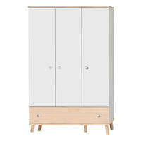 KLEIDERSCHRANK Weiss, Birkefarben  - Weiss/Birkefarben, Design, Holz/Holzwerkstoff (125,1/198,7/56,3cm) - Paidi