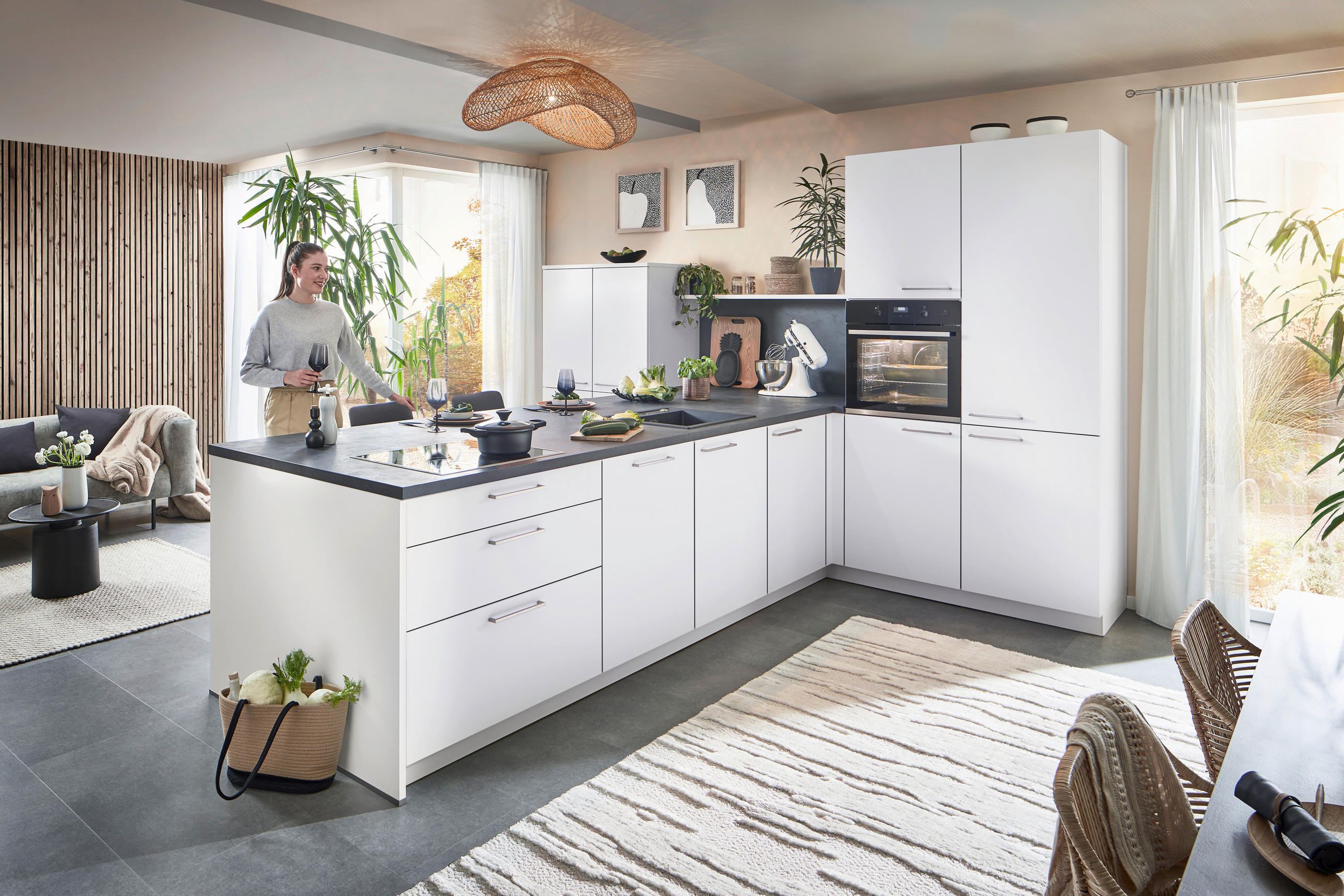 EINBAUKÜCHE MANHATTAN UNI  - Weiß, Design, Holzwerkstoff/Kunststoff - Nolte Küchen