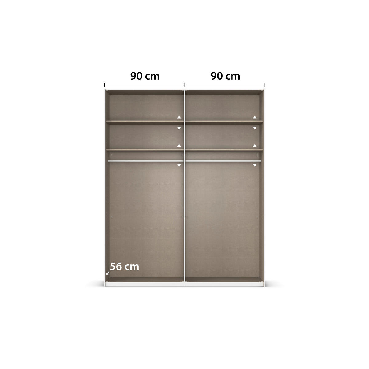 SCHWEBETÜRENSCHRANK 181/236/68 cm 2-türig Weiß  - Alufarben/Weiß, Basics, Glas/Holzwerkstoff (181/236/68cm) - Novel