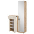 GARDEROBE  in 105/188/38 cm  - Eichefarben/Creme, Basics, Glas/Holzwerkstoff (105/188/38cm) - Xora