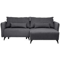 ECKSOFA Graphitfarben Cord  - Schwarz/Graphitfarben, Design, Textil/Metall (254/175cm) - Stylife