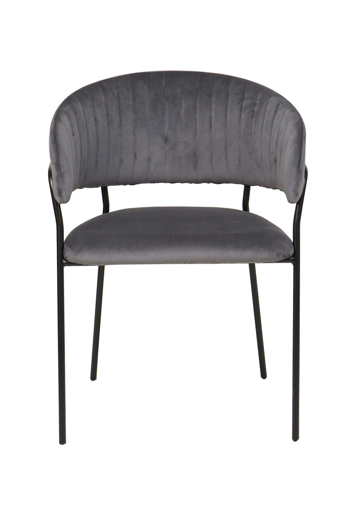 ARMLEHNSTUHL  in Samt  - Schwarz/Grau, MODERN, Textil/Metall (55/80/50cm) - Livetastic