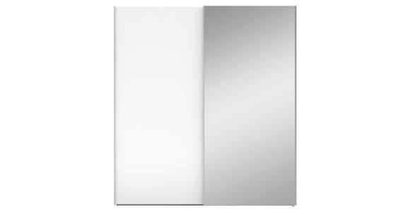 SCHWEBETÜRENSCHRANK 200/223/69 cm 2-türig Weiß - Alufarben/Weiß, KONVENTIONELL, Glas/Holzwerkstoff (200/223/69cm) - Novel