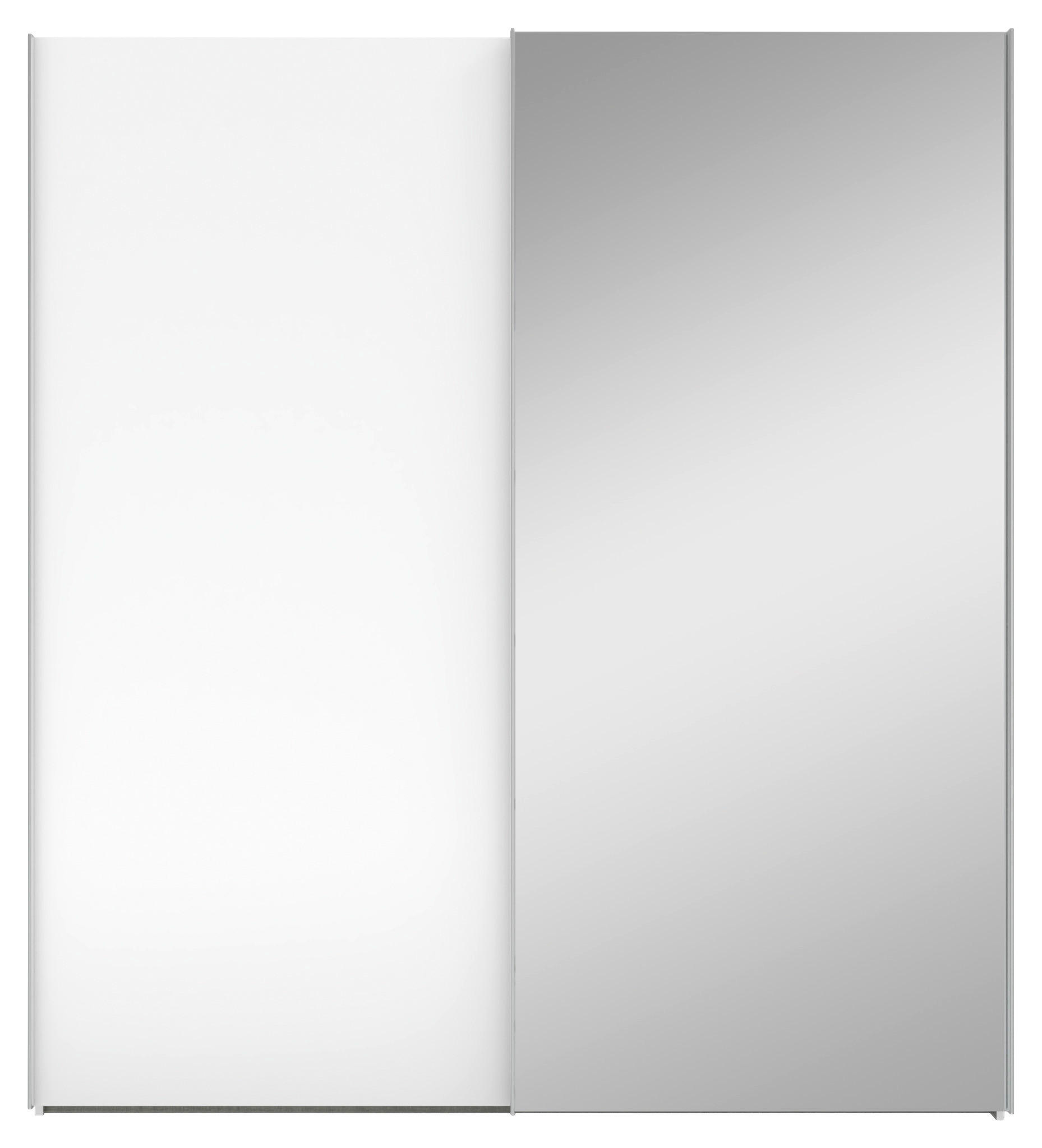 SCHWEBETÜRENSCHRANK 200/223/69 cm 2-türig  - Alufarben/Weiß, KONVENTIONELL, Glas/Holzwerkstoff (200/223/69cm) - Visionight