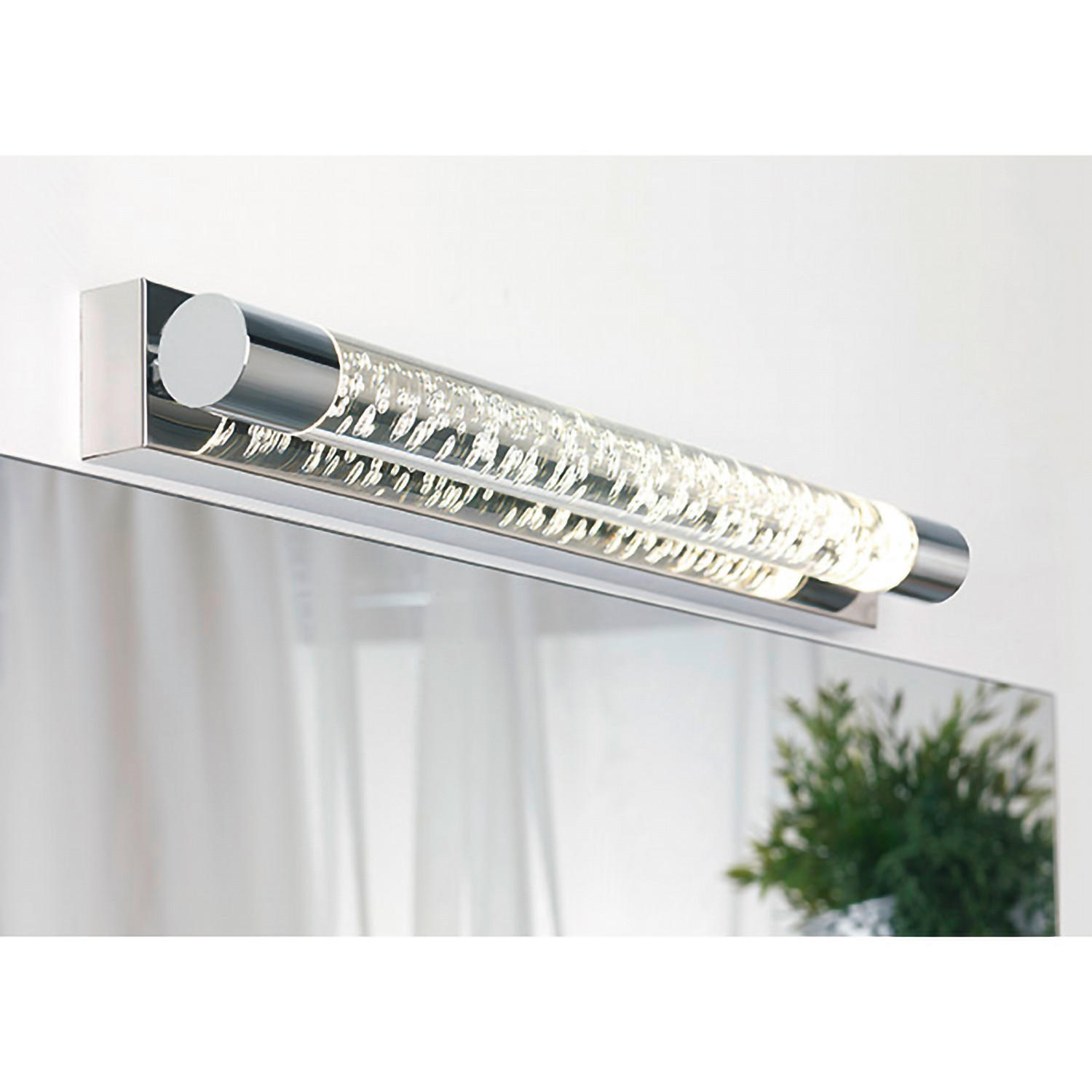 BADEZIMMER-WANDLEUCHTE 50/6/8 cm   - Chromfarben, Basics, Kunststoff/Metall (50/6/8cm)