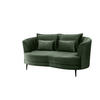 2-SITZER-SOFA Velours Dunkelgrün  - Dunkelgrün/Schwarz, MODERN, Textil/Metall (179/85/101cm) - Livetastic