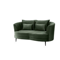 2-SITZER-SOFA Velours Dunkelgrün  - Dunkelgrün/Schwarz, MODERN, Textil/Metall (179/85/101cm) - Livetastic