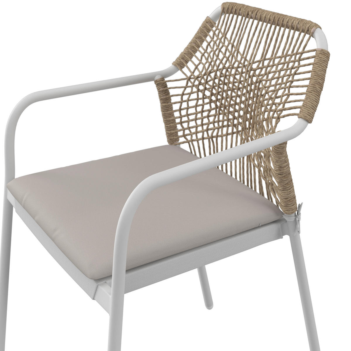 GARTENSTUHL Eisen Grau, Weiß  - Weiß/Grau, MODERN, Kunststoff/Textil (54.5/84/64cm) - Ambia Garden