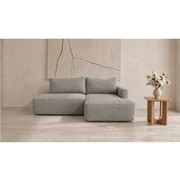 ECKSOFA FREDO Grau Bouclé  - Schwarz/Grau, Design, Kunststoff/Textil (233/150cm) - MID.YOU