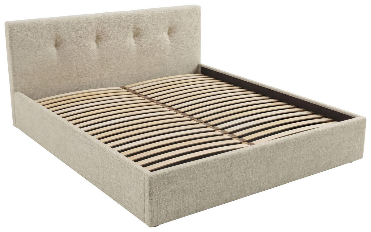 POLSTERBETT Lattenrost, Bettkasten Beige 180/200 cm  - Beige, MODERN, Holz/Textil (180/200cm) - Livetastic