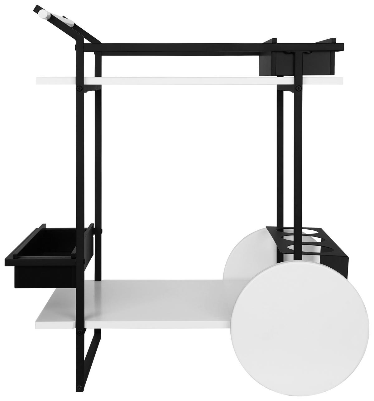 SERVIERWAGEN in Schwarz, Weiß  - Schwarz/Weiß, Basics, Holzwerkstoff/Metall (74/81/53,5cm) - MID.YOU