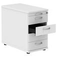 ANSTELLCONTAINER Weiß - Silberfarben/Schwarz, Basics, Holzwerkstoff (43/74/80cm) - Moderano