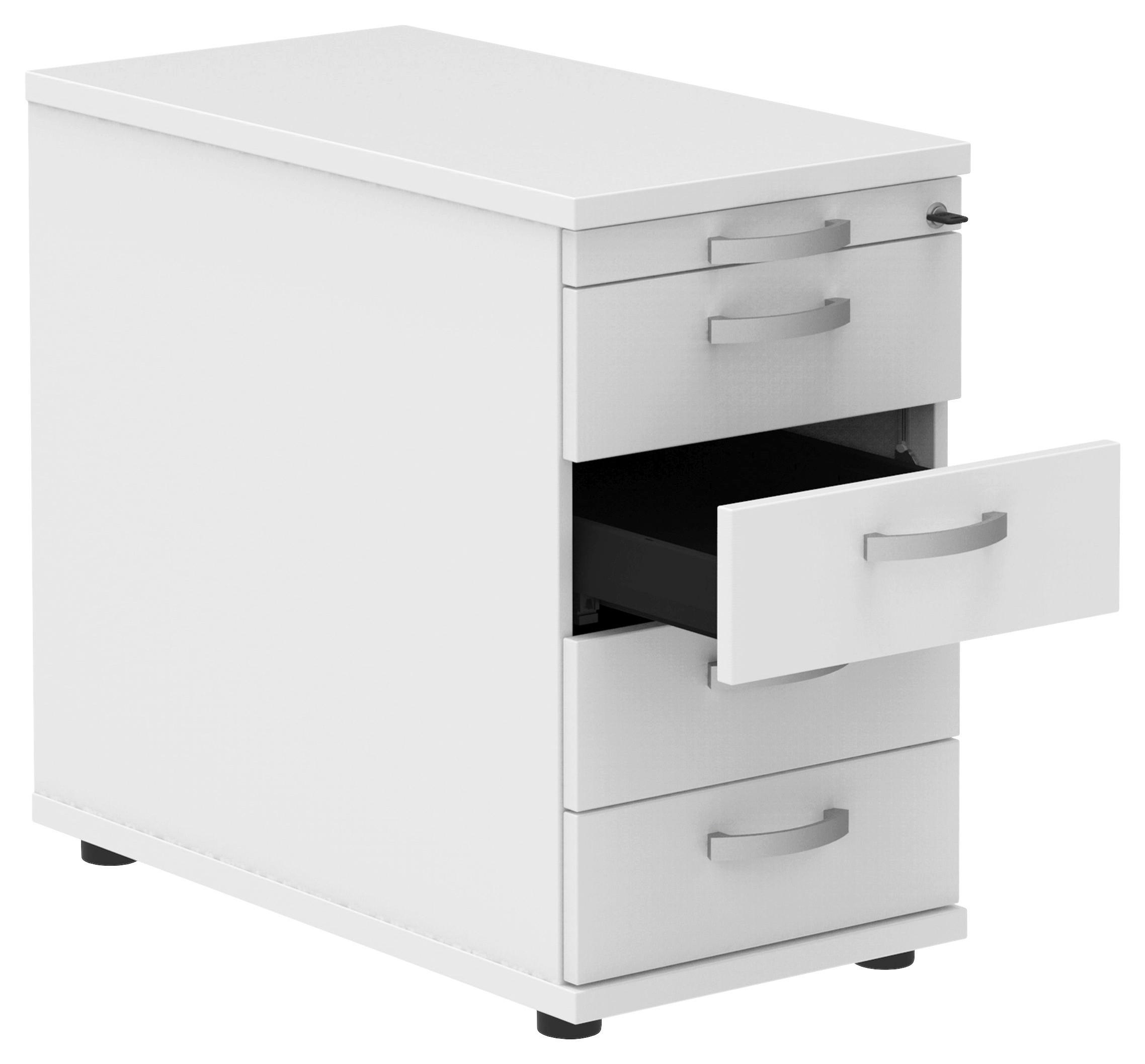 ANSTELLCONTAINER 43/74/80 cm  - Silberfarben/Schwarz, Basics, Holzwerkstoff (43/74/80cm) - Moderano