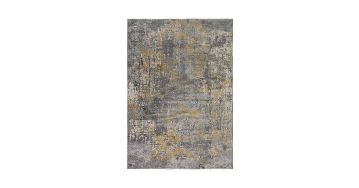 Teppich gewebt rechteckig 150x80 cm Gelb/Grau