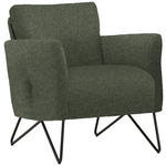 SESSEL in Chenille, Mikrofaser Grün  - Schwarz/Grün, Design, Textil/Metall (68/78/76cm) - Johann Jakob
