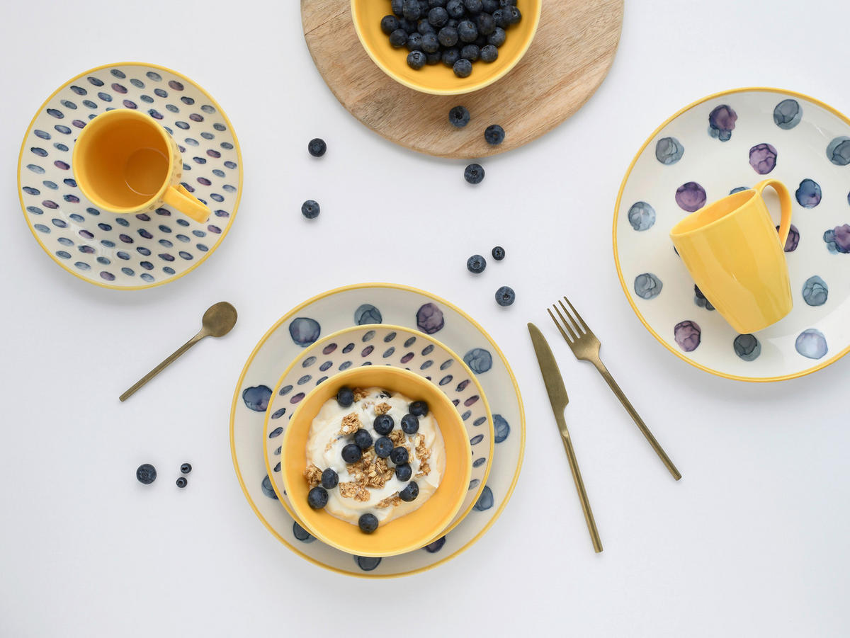 KOMPLETT SERVIS Maisie 16 delar  - vit/blå, Basics, keramik - Creatable
