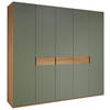DREHTÜRENSCHRANK in Olivgrün, Eichefarben  - Eichefarben/Anthrazit, Design, Holz/Holzwerkstoff (249,6/229,4/59,5cm) - Dieter Knoll