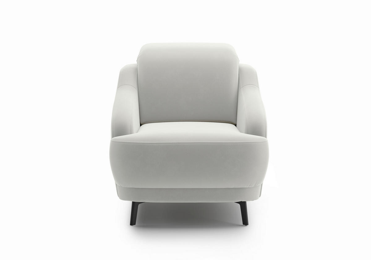SESSEL in Samt Sandfarben  - Sandfarben/Schwarz, MODERN, Textil/Metall (87/93/104cm) - Sit & More