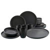 KOMBISERVICE Schwarz 16-teilig Uno  - Schwarz, KONVENTIONELL, Keramik - Creatable