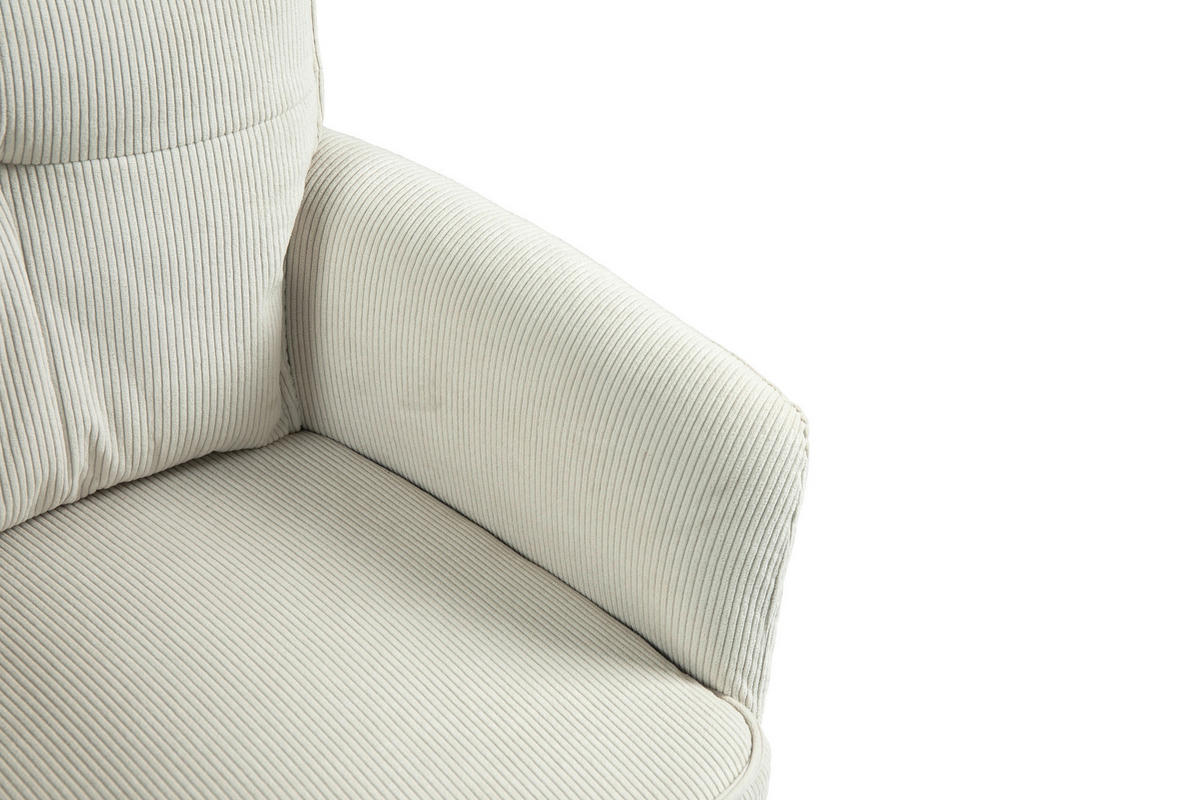 ARMLEHNSTUHL  in Eisen Cord  - Creme/Schwarz, Design, Textil/Metall (60/95/67cm) - Novel
